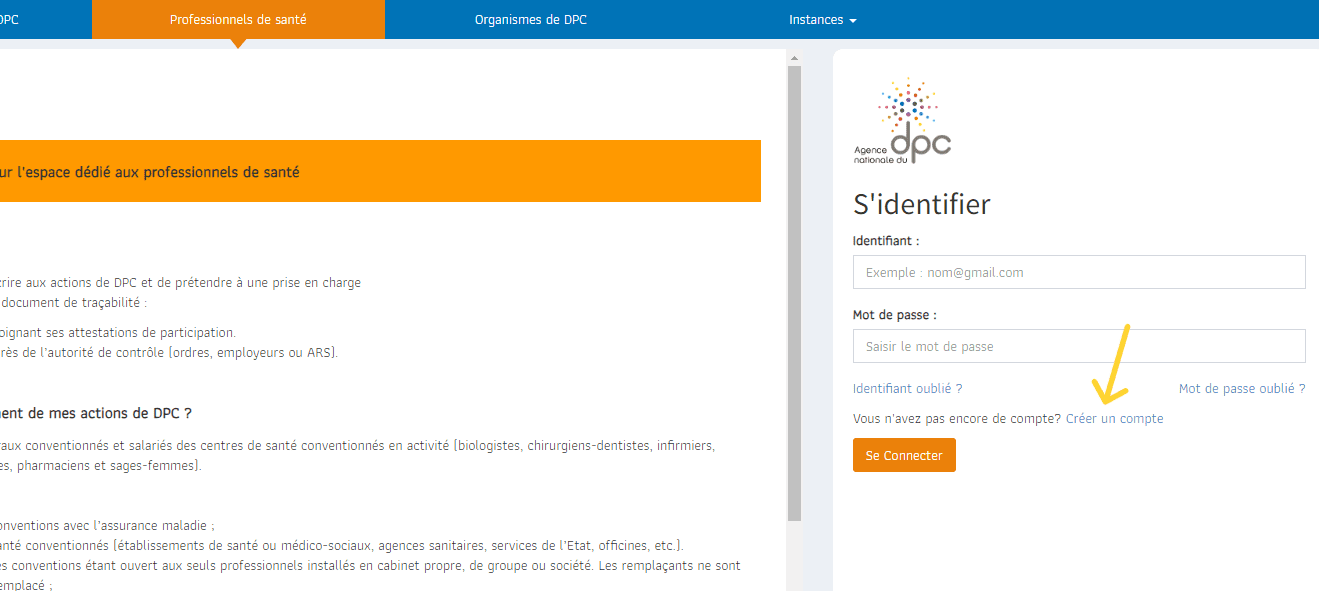 Création de compte ANDPC - Etape 2 - PAPL Formation